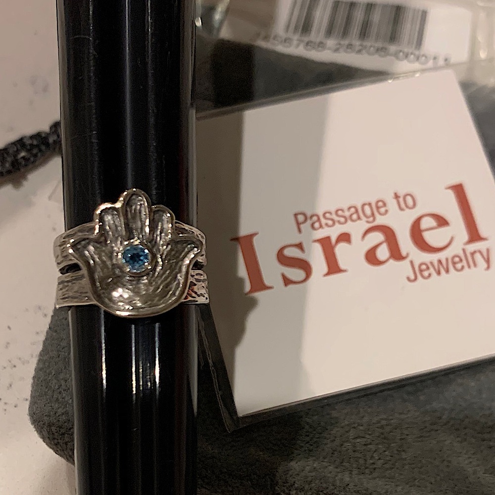 Sterling Silver Ring with Blue Gem